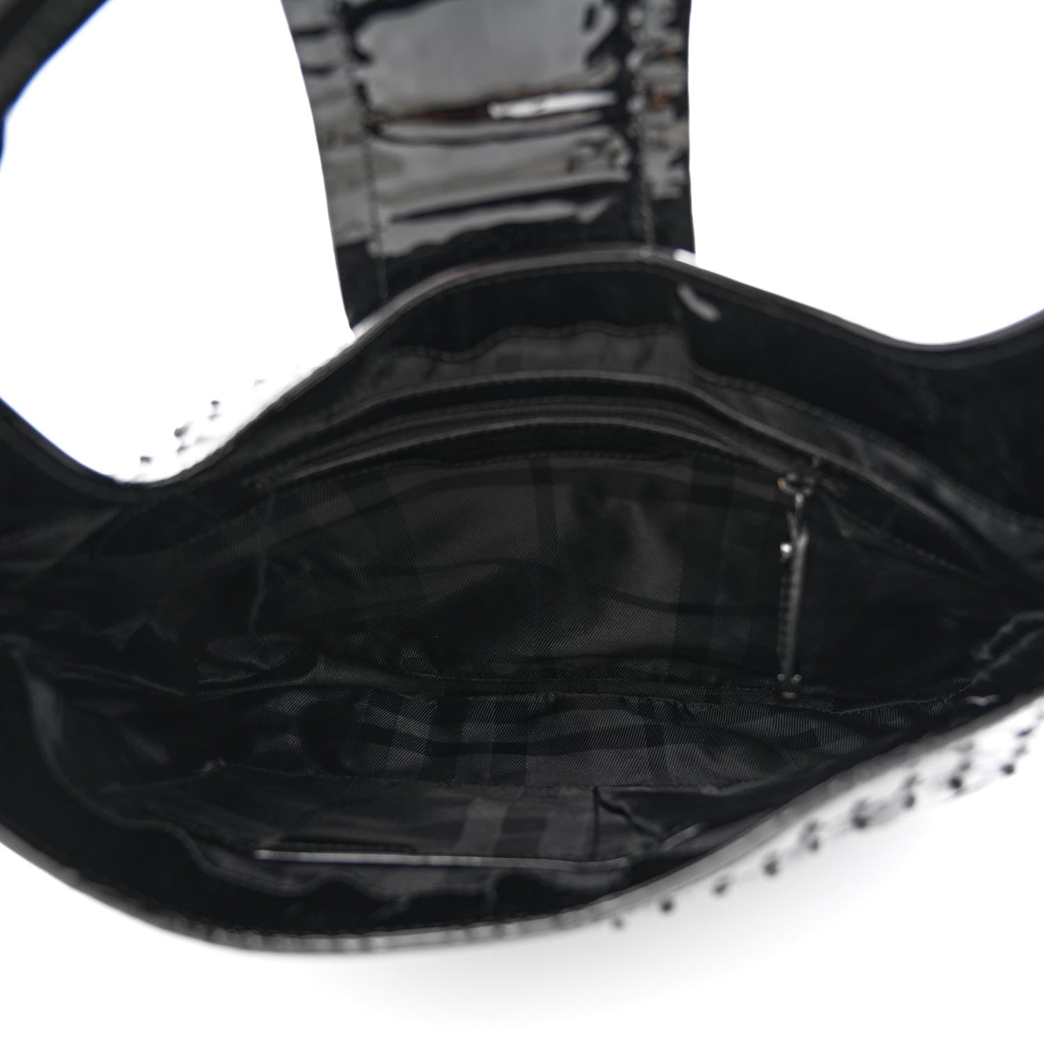 Burberry Patent Quilted Studded Brooke Hobo Black 5 of 20