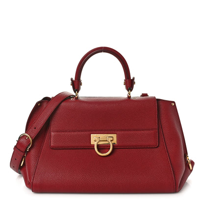 Salvatore Ferragamo Calfskin Sofia Shoulder Bag Burgundy 1 of 9