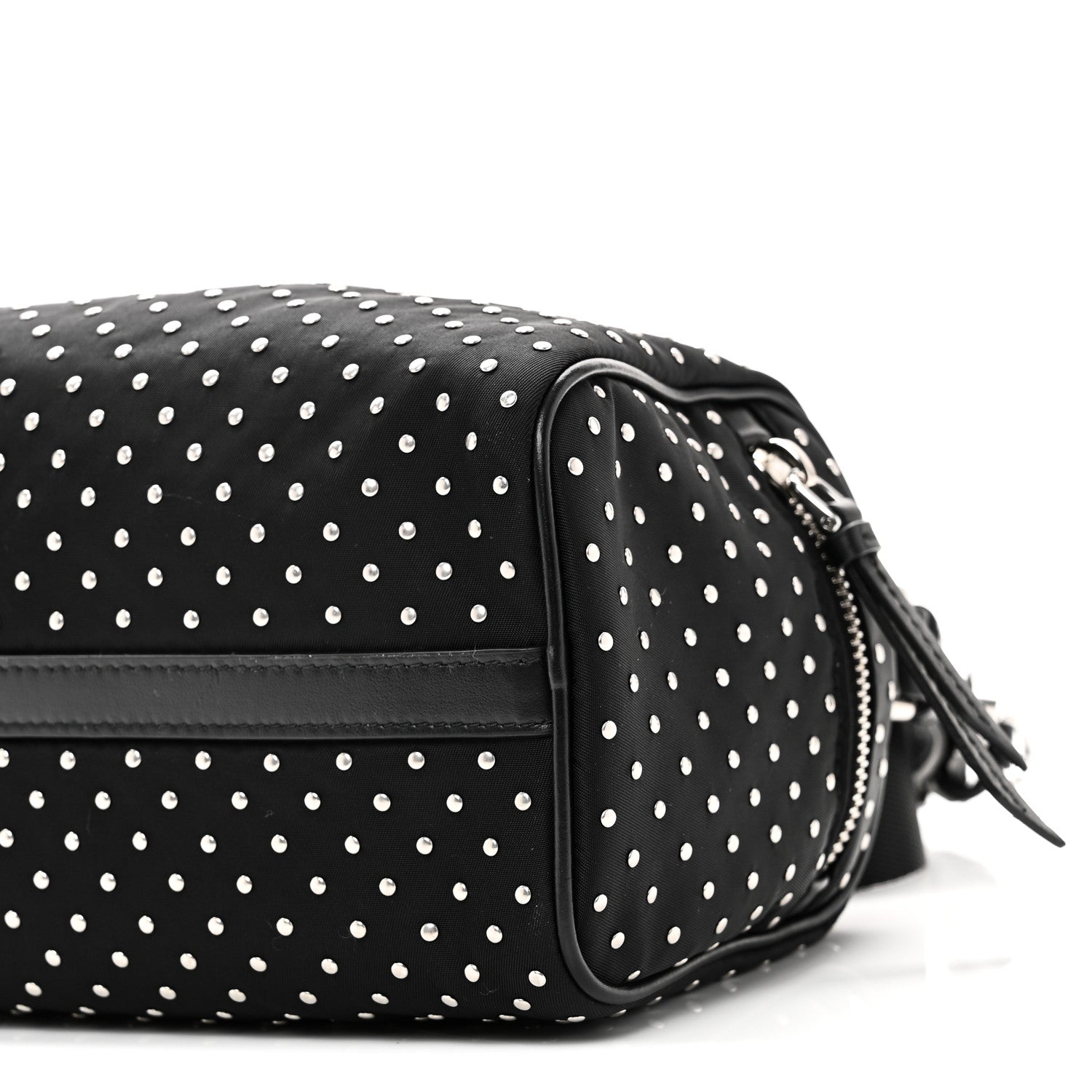 Prada Re-Nylon Studded Shoulder Bag Black 9 of 9