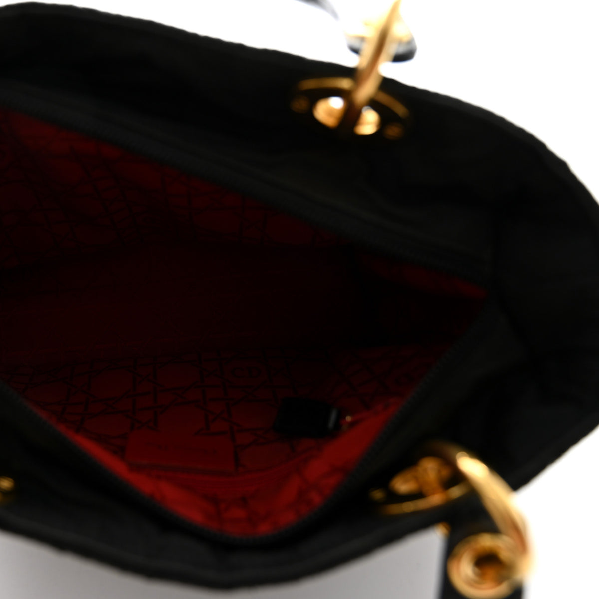 Nylon Cannage Medium Lady Dior Black