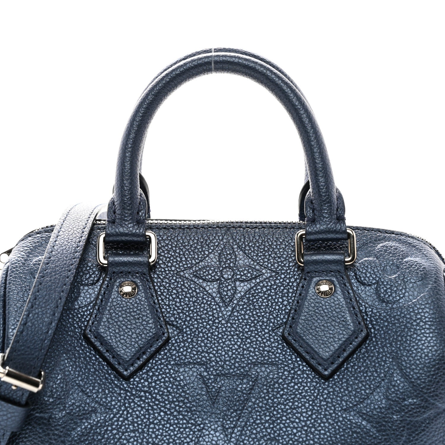 Louis Vuitton Metallic Empreinte Monogram Giant Speedy Bandouliere 20 Navy Nacre 7 of 9