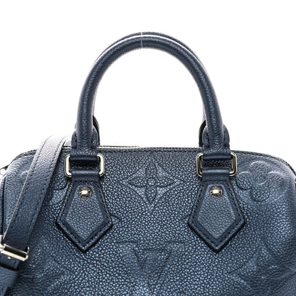 Louis Vuitton Metallic Empreinte Monogram Giant Speedy Bandouliere 20 Navy Nacre 7 of 9