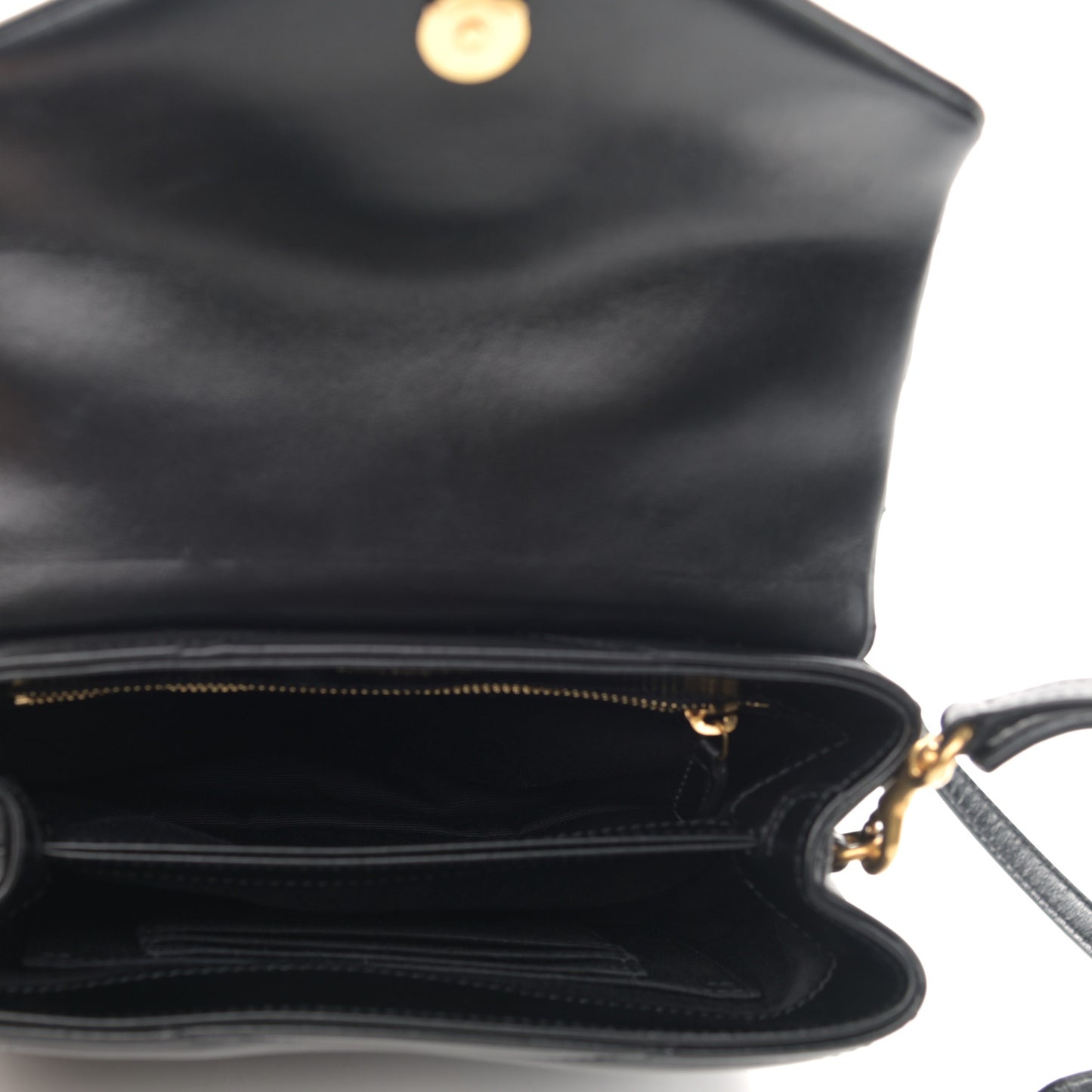 Calfskin Y Quilted Monogram Toy Loulou Crossbody Bag Black