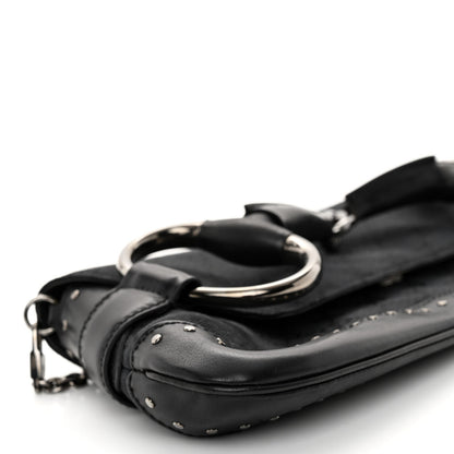 Gucci Monogram Studded Horsebit Clutch Black 9 of 10