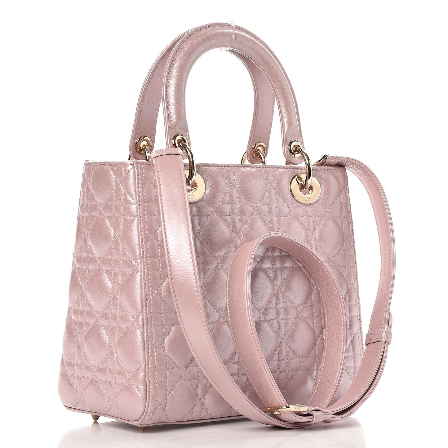 Pearly Lambskin Cannage Medium Lady Dior Lotus