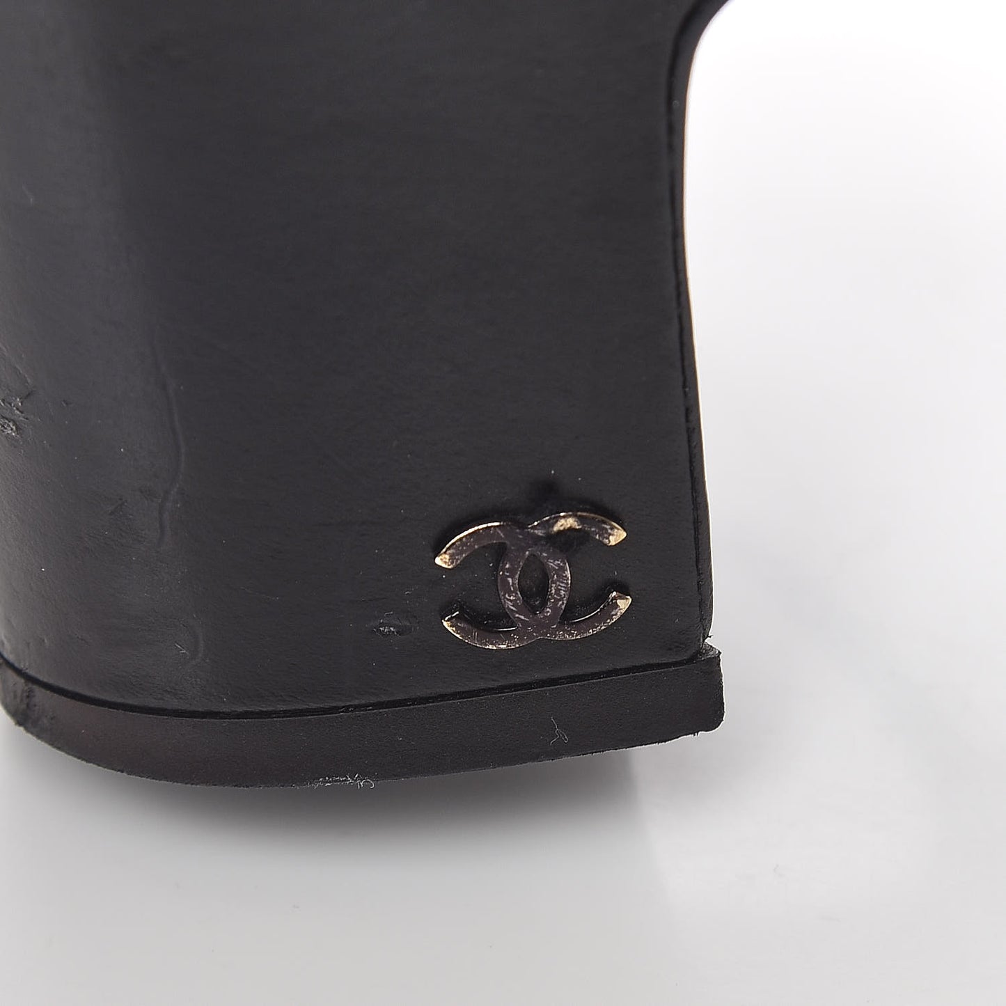 Calfskin Cap Toe CC Slingback Pumps 41.5 Black