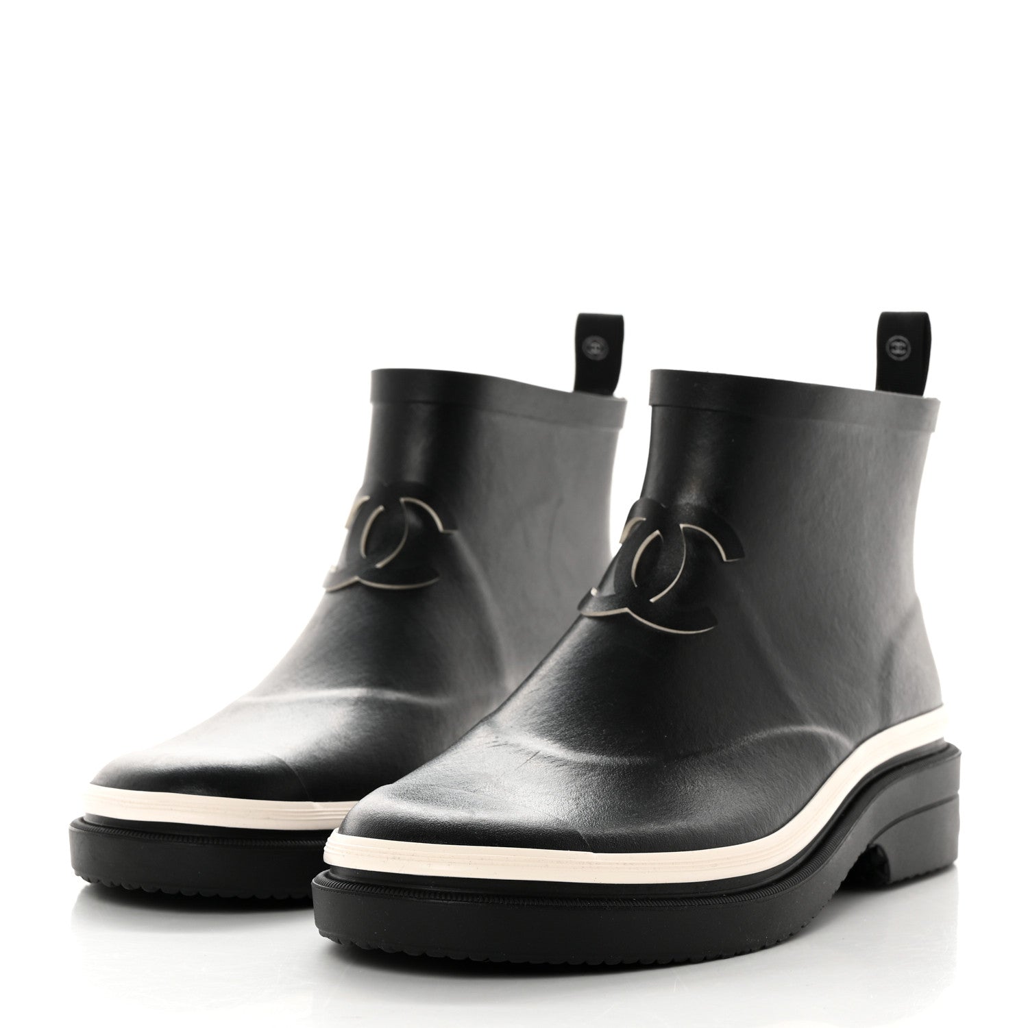 Chanel Caoutchouk CC Short Boots 40 Black 3 of 9