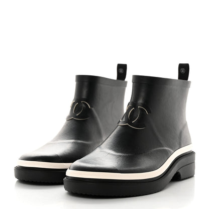 Chanel Caoutchouk CC Short Boots 40 Black 3 of 9