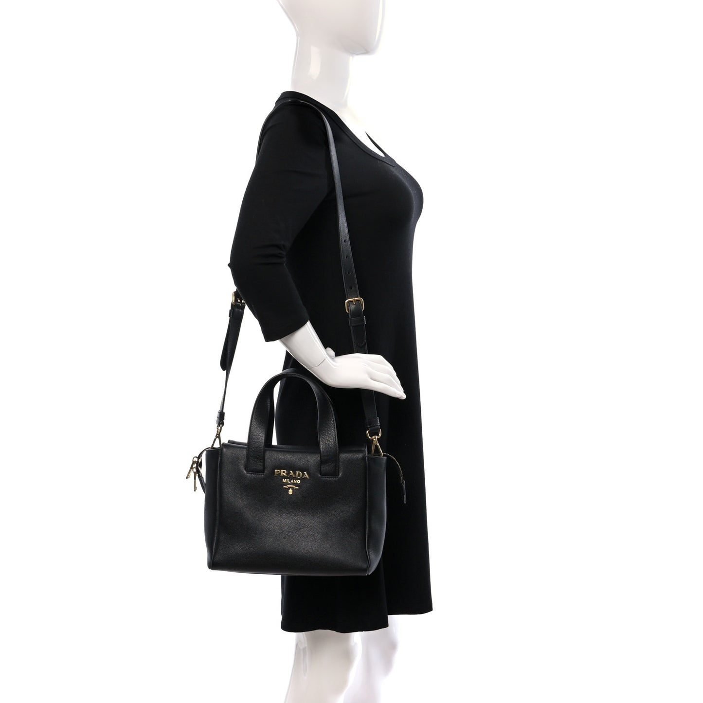 Vitello Cervo Mini Satchel Black