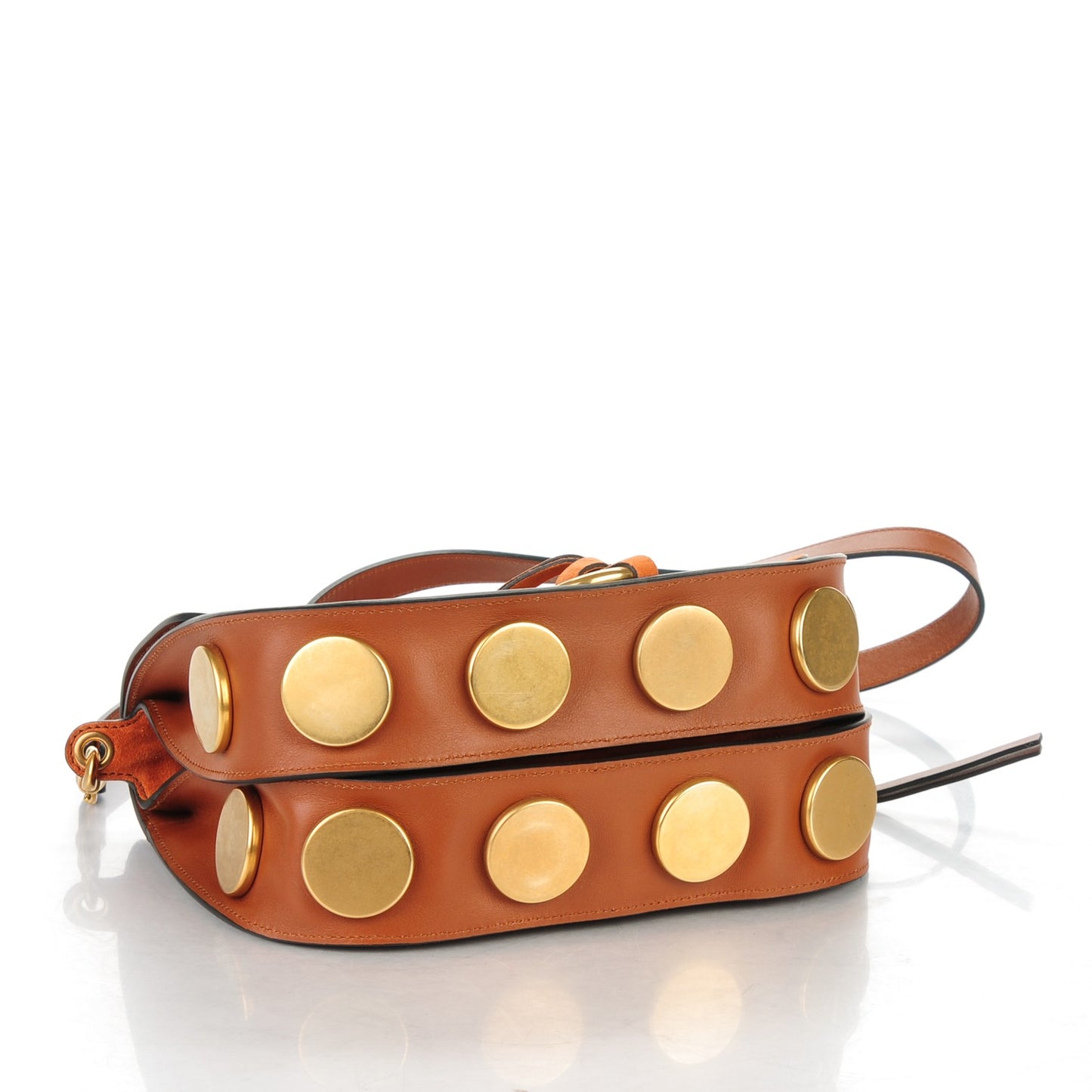 Suede Smooth Calfskin Kurtis Shoulder Bag Classic Tobacco