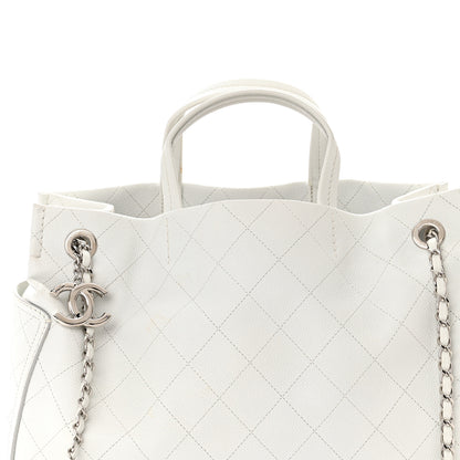 Chanel Grained Calfskin CC Pocket Tote White 8 of 12