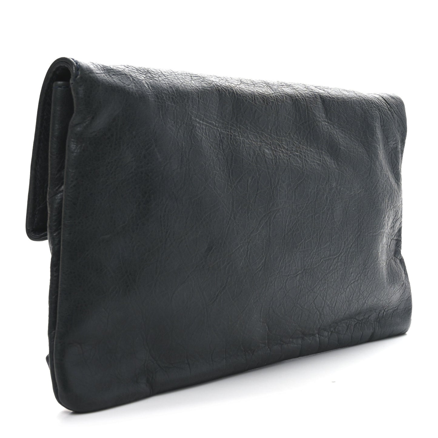 Agneau Giant 21 Silver Hardware Envelope Clutch Anthracite