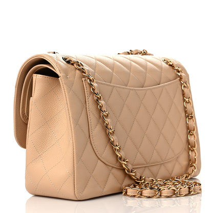 Chanel Caviar Quilted Jumbo Double Flap Beige 3 of 10