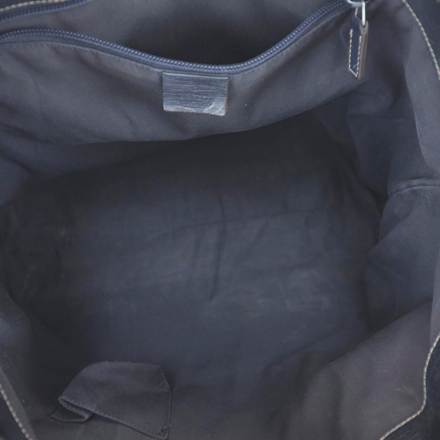 Gucci Coated Canvas Monogram Tote Navy 10 of 12