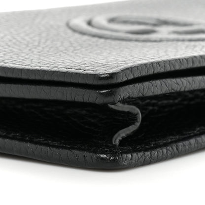 Gucci Pebbled Calfskin Soho Wallet On Chain Black 9 of 10