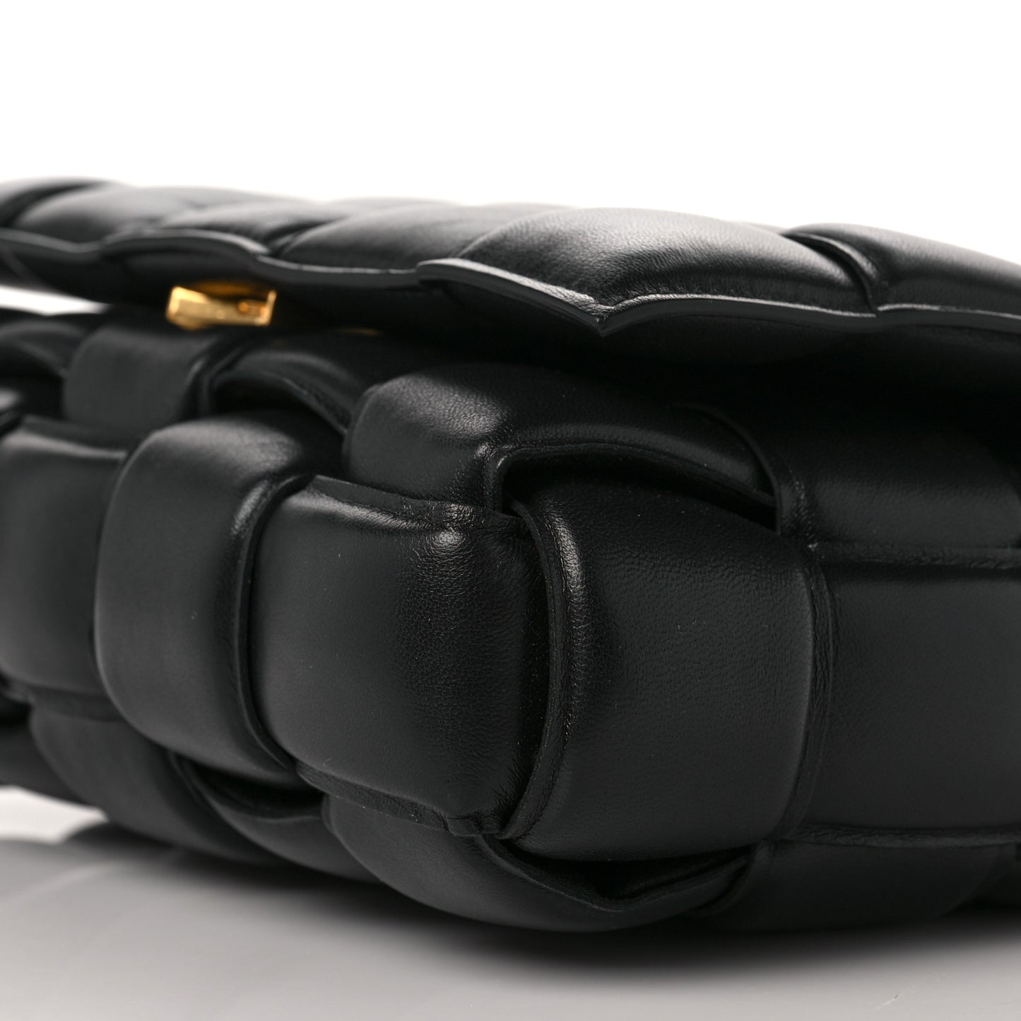 Lambskin Maxi Intreccio Padded Chain Cassette Crossbody Bag Black