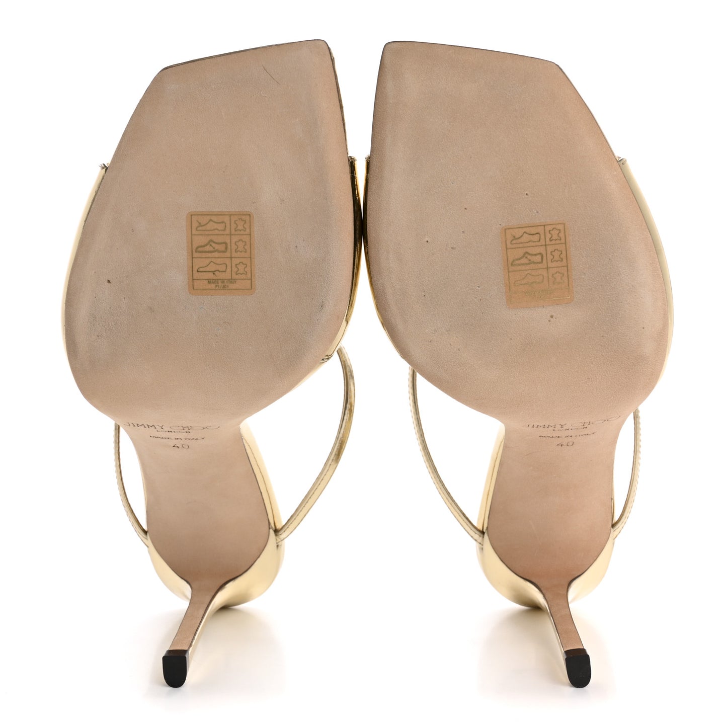 Liquid Metal Calfskin Anise 95 Sandals 40 Gold