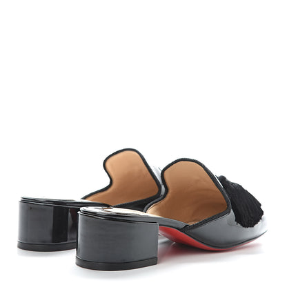 Christian Louboutin Patent Barry 35 Mules 38 Black 4 of 10