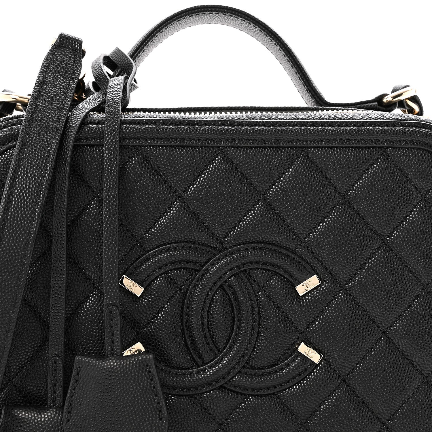 Chanel Caviar Quilted Medium CC Filigree Vanity Case Black 9 of 13