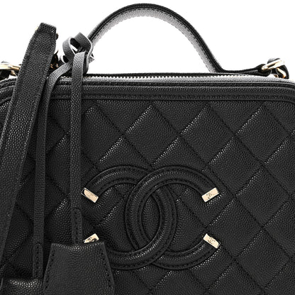 Chanel Caviar Quilted Medium CC Filigree Vanity Case Black 9 of 13