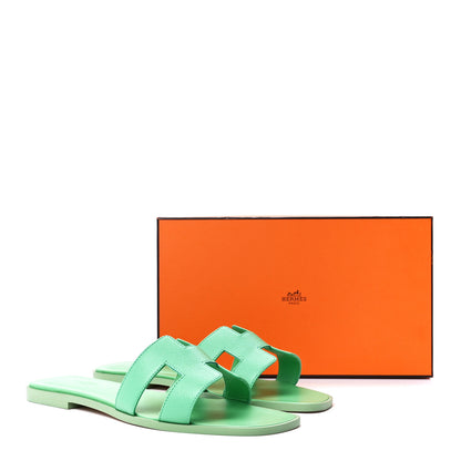 Hermes Epsom Oran Sandals 40.5 Vert Pomme 9 of 9