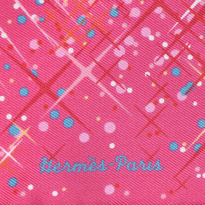 Hermes Silk Magic Kelly Pocket Square Scarf Rose Vif Rose Pale Rouge 3 of 5