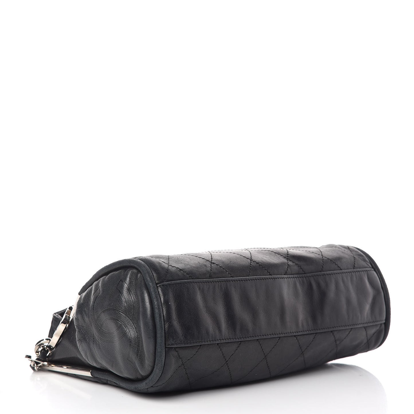 Lambskin Stitched Medium Ultimate Soft Tote Black