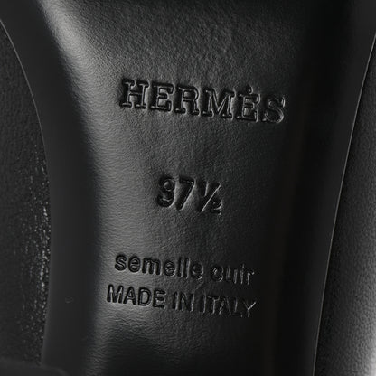 Hermes Goatskin Womens Gisele 60 Mules 37.5 Black 7 of 11