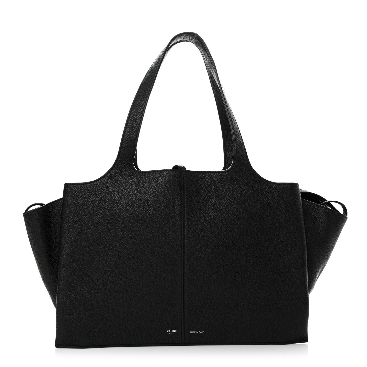 Celine Baby Grained Calfskin Medium Tri-Fold Bag Black 1 of 12