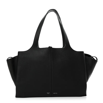 Celine Baby Grained Calfskin Medium Tri-Fold Bag Black 1 of 12