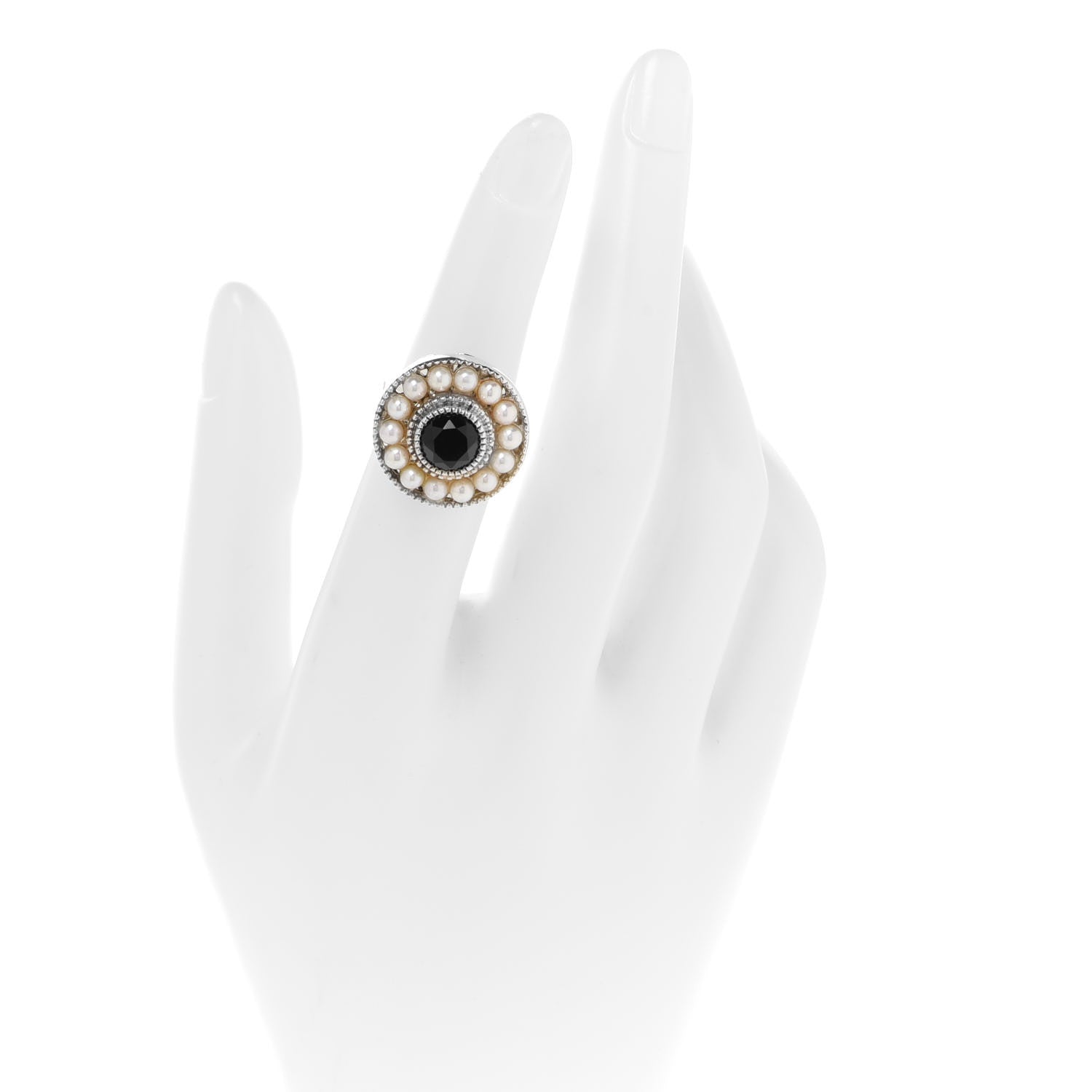 Tiffany Sterling Silver Black Onyx Freshwater Pearl Ziegfeld Ring 49 5 2 of 5