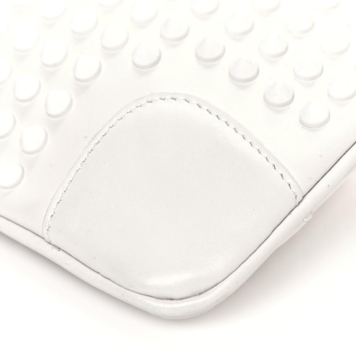 Calfskin Panettone Spiked Valentines Clutch Bag White Red