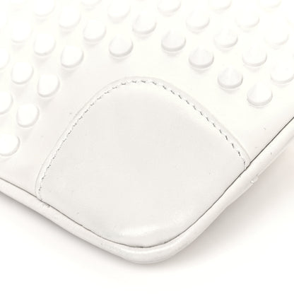Christian Louboutin Calfskin Panettone Spiked Valentines Clutch Bag White Red 10 of 17
