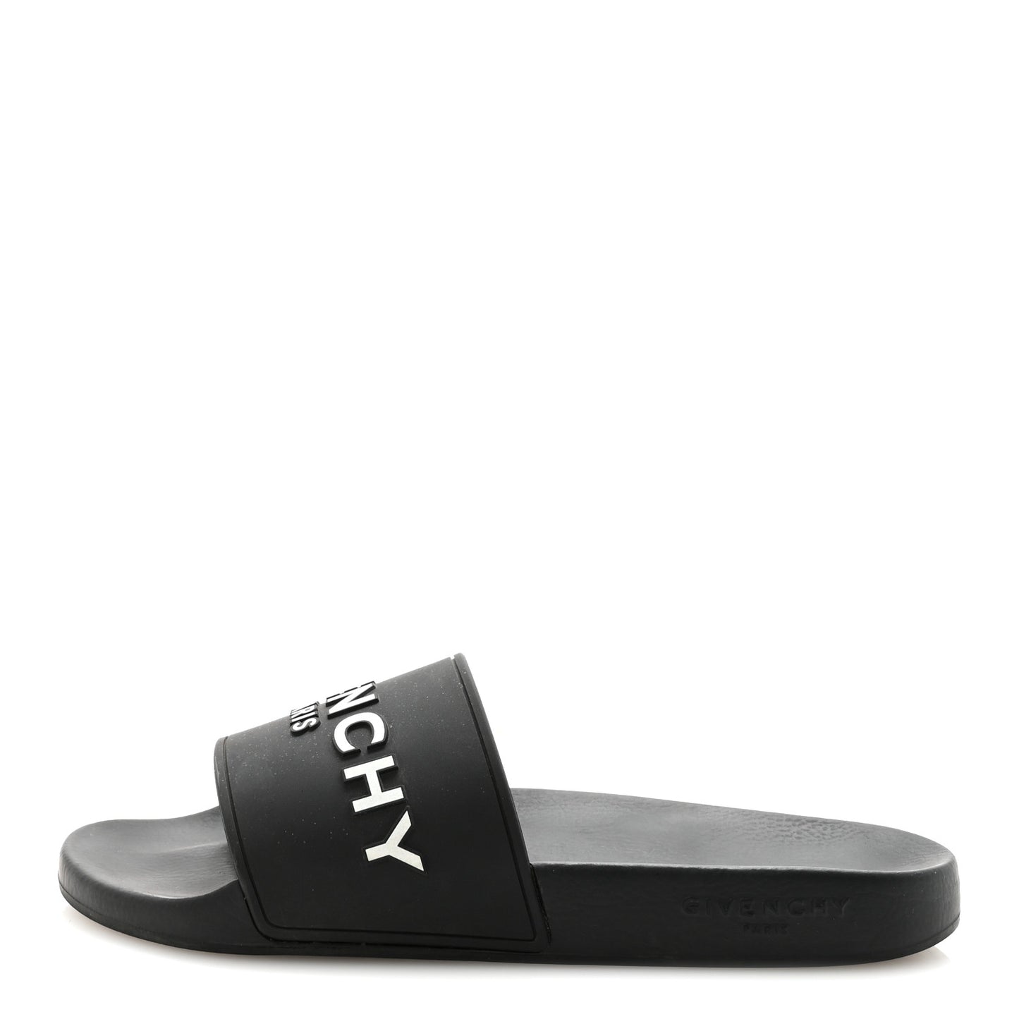 Rubber Logo Pool Slide Sandals 41 Black