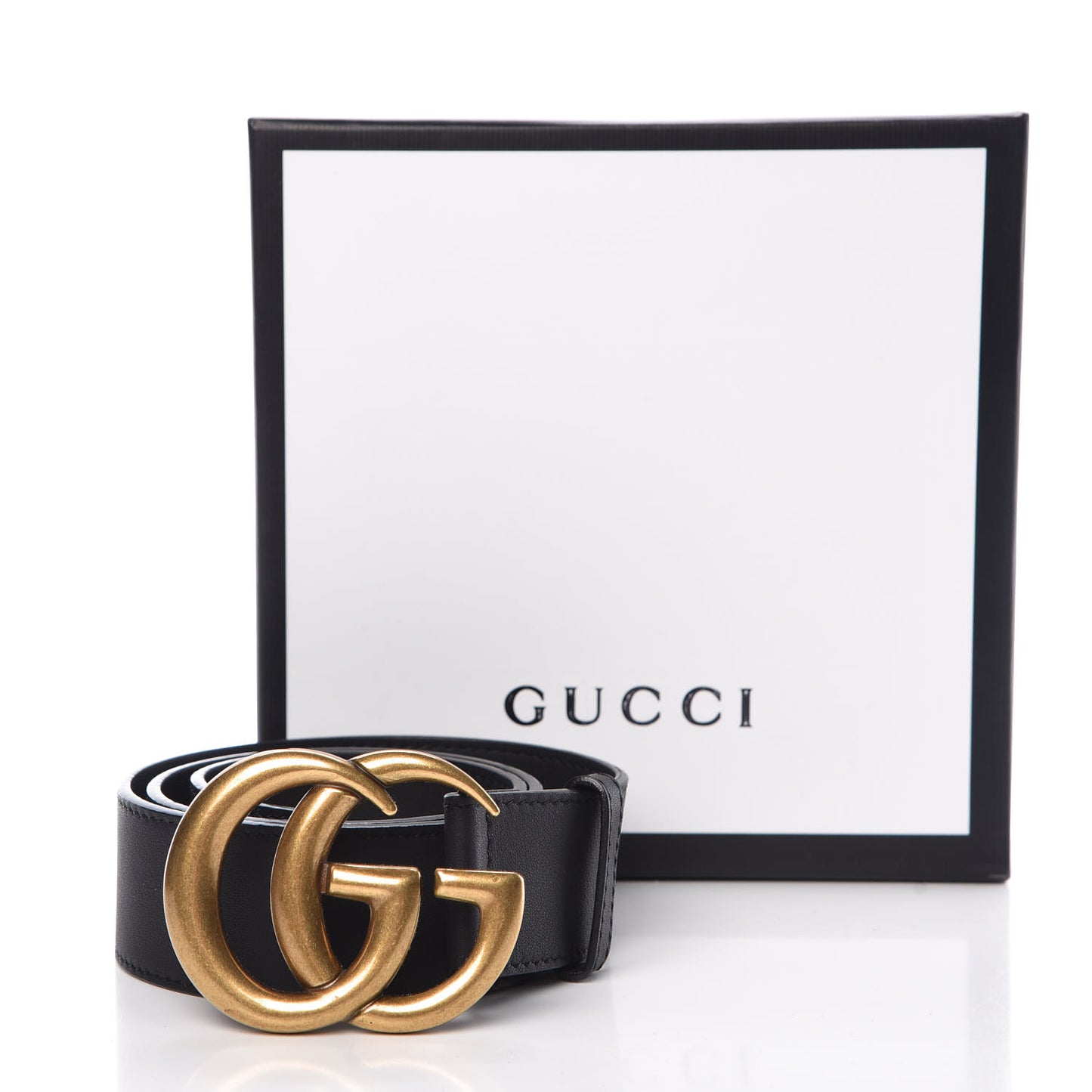 Moon Calfskin Double G 40mm Belt 75 30 Black