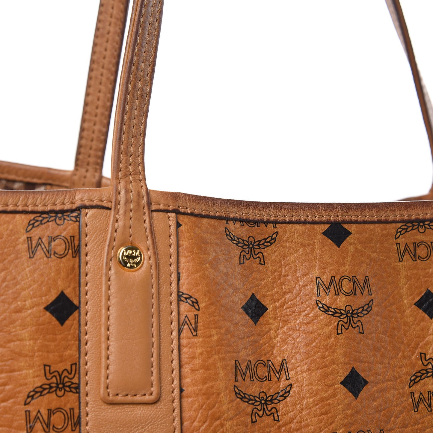 Visetos Large Liz Reversible Shopper Tote Cognac