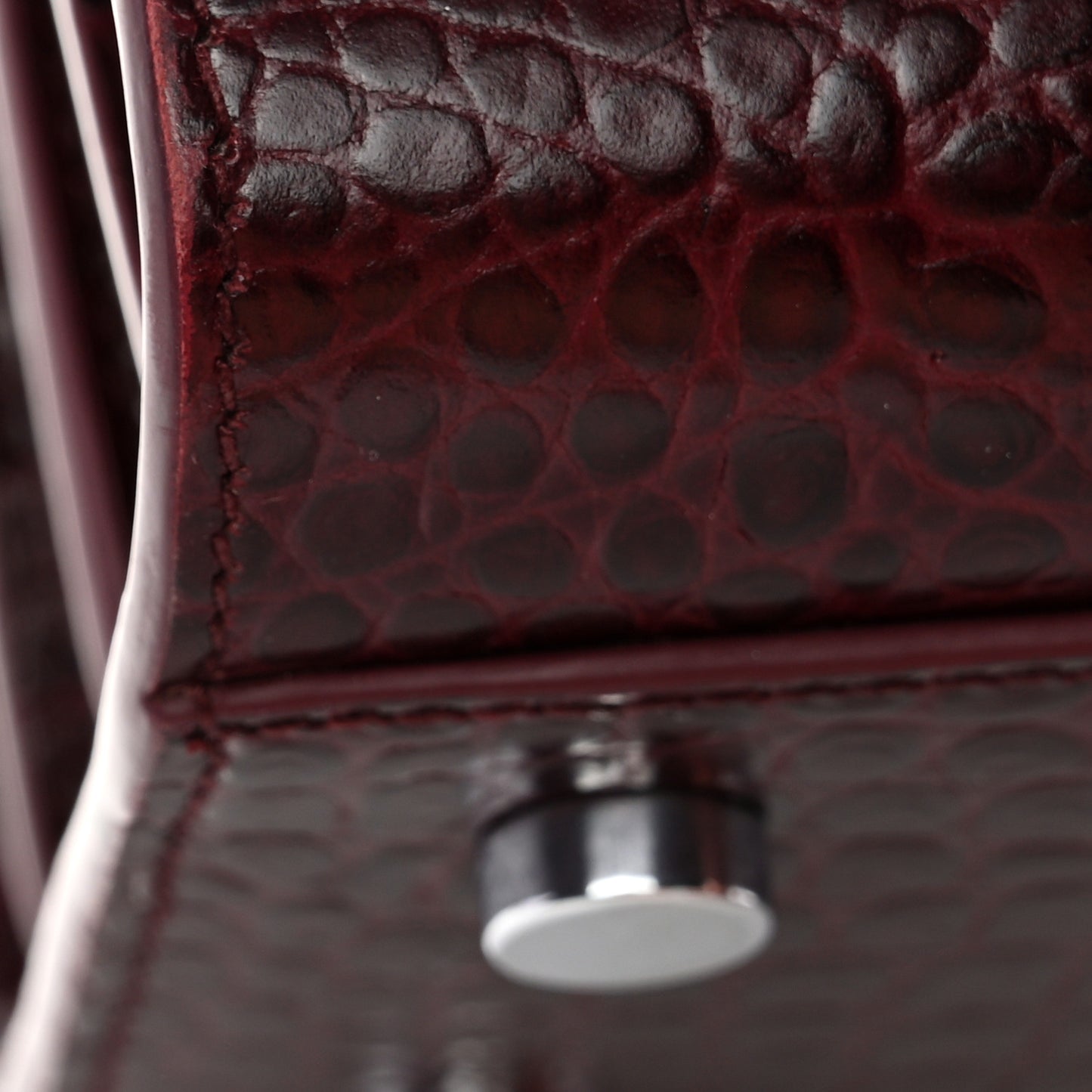Calfskin Crocodile Embossed Baby Sac De Jour Bordeaux