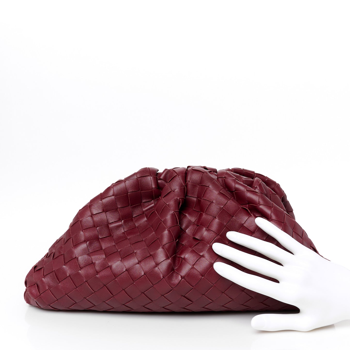 Nappa Maxi Intrecciato The Pouch Oversized Clutch Bordeaux