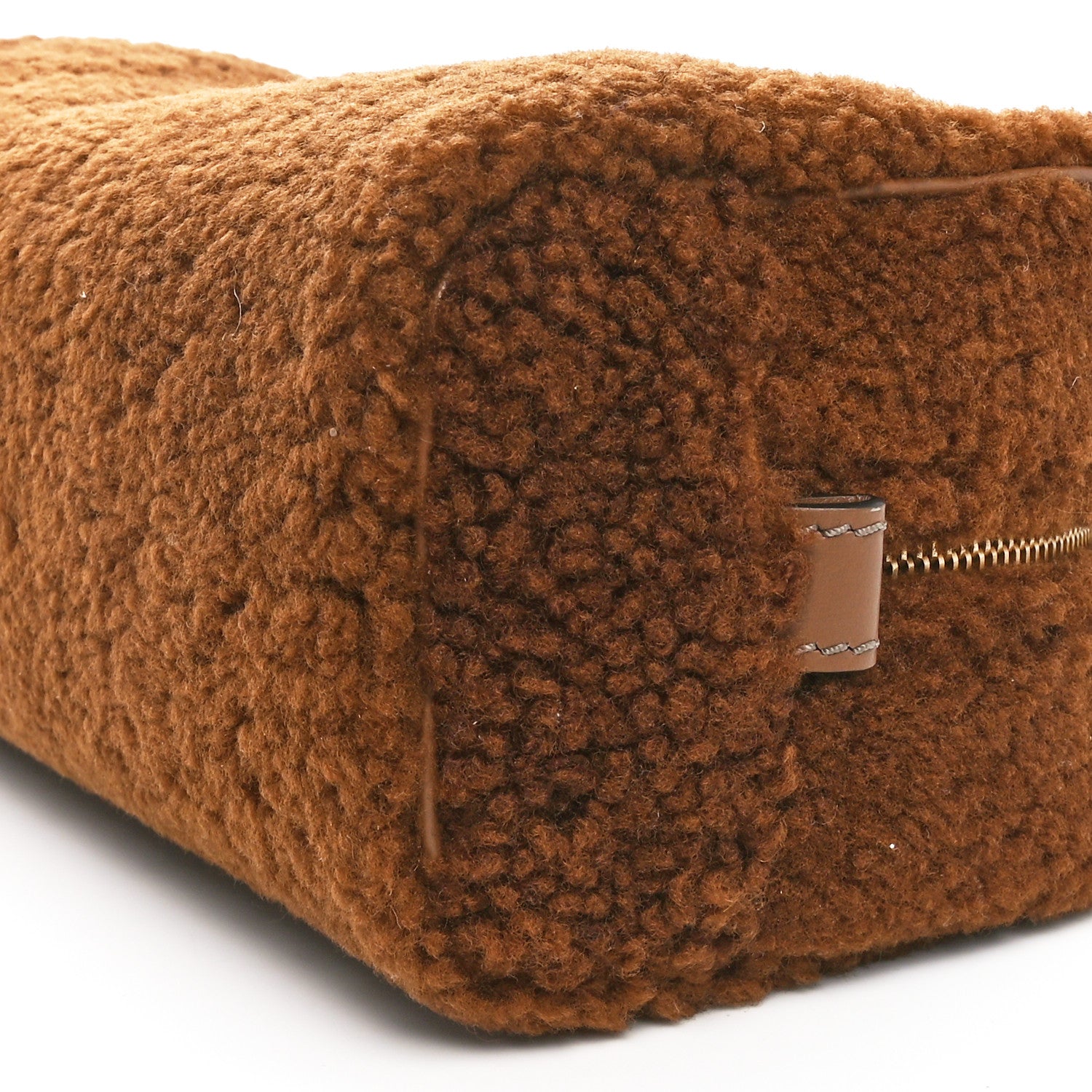 Fendi Merino Wool Vitello Grace Small Toiletry Case Foresta Soft Gold 10 of 10