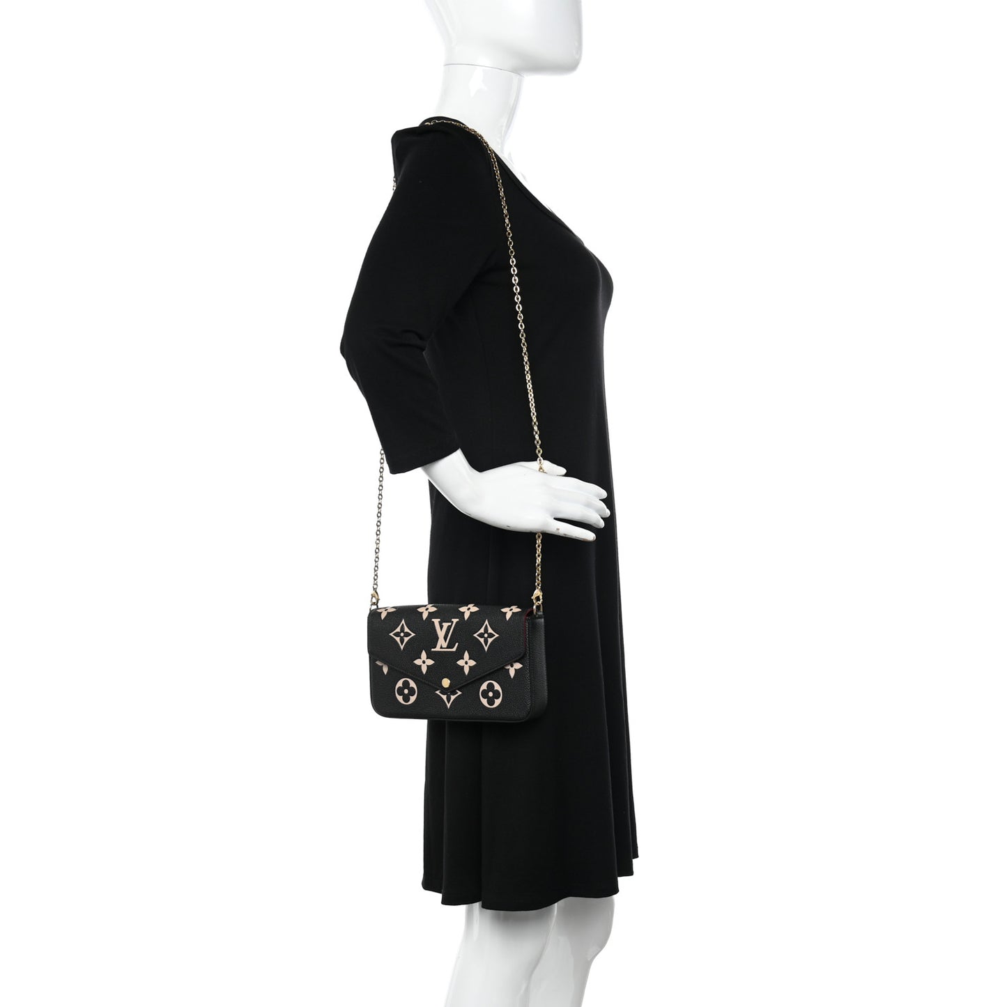 Empreinte Monogram Giant Felicie Pochette Black Beige