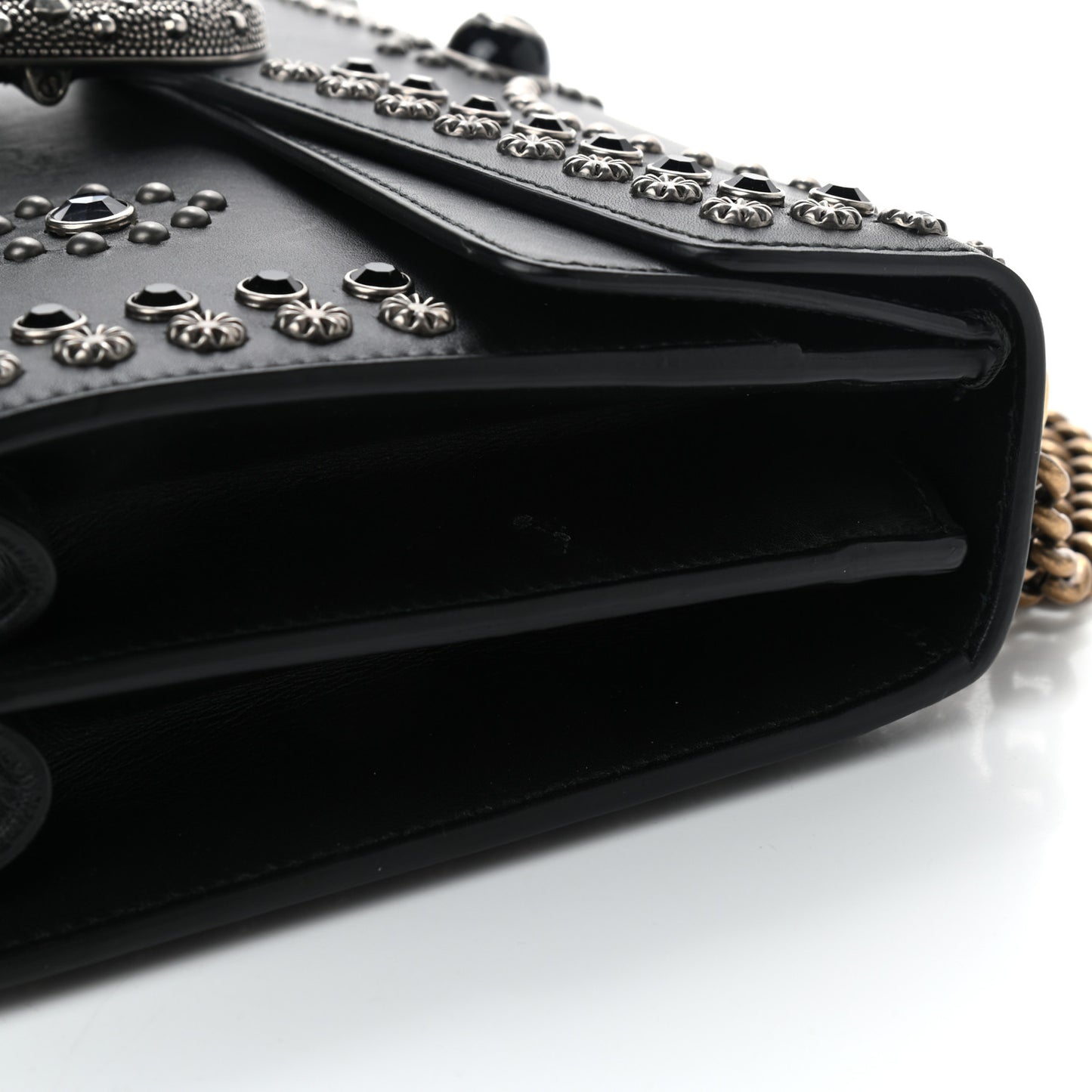 Calfskin Studded Small Dionysus Shoulder Bag Black