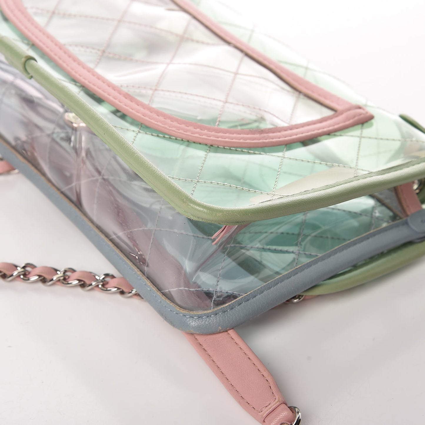 Lambskin PVC Quilted Medium Coco Splash Flap Blue Green