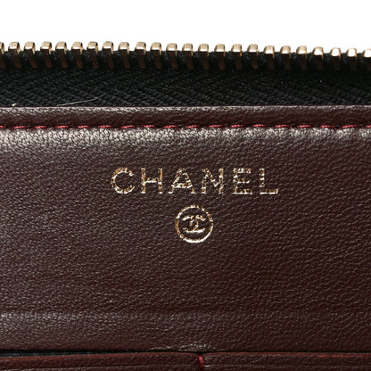 Chanel Lambskin Quilted Large Zip Around Organizer Wallet Black 6 of 9