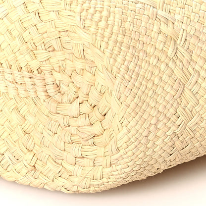 Loewe Calfskin Raffia Paulas Ibiza Small Anagram Basket Tote Bag Natural Tan 10 of 11