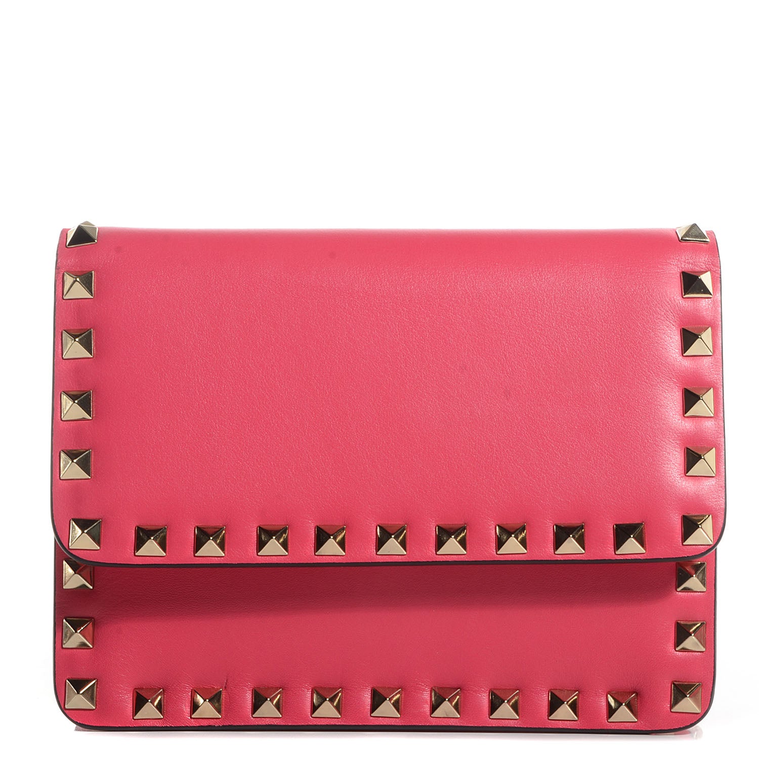 Valentino Garavani Vitello Rockstud Chain Flap Crossbody Bag Deep Rose 1 of 9