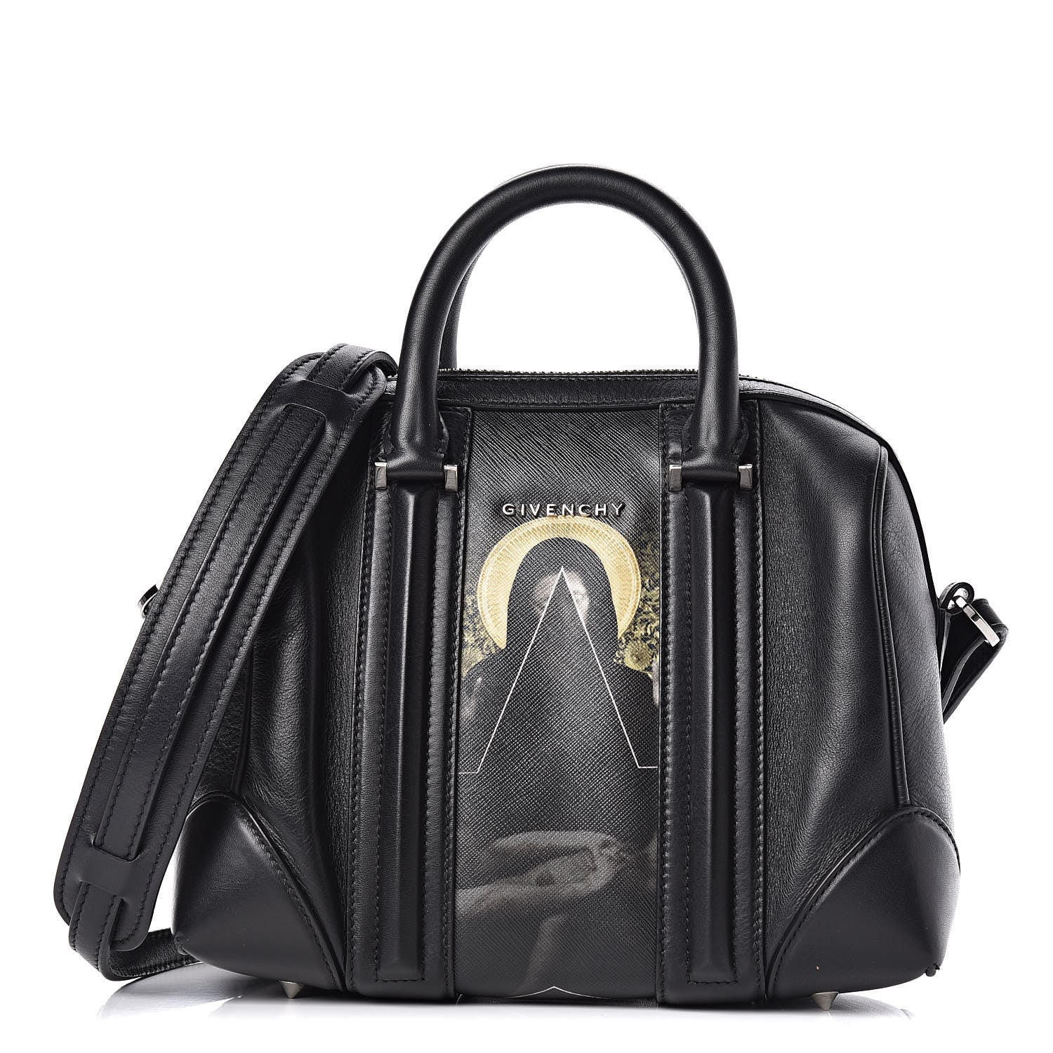 Givenchy Calfskin Coated Canvas Madonna Print Mini Lucrezia Black 1 of 11