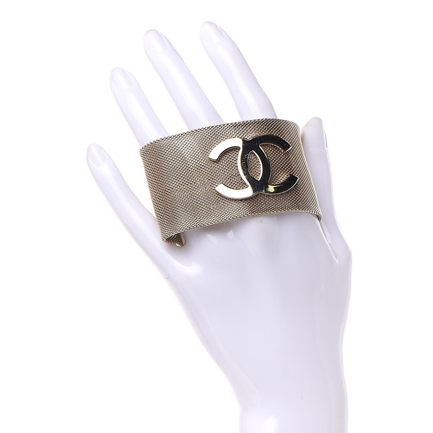 Metal Mesh CC Bracelet Gold