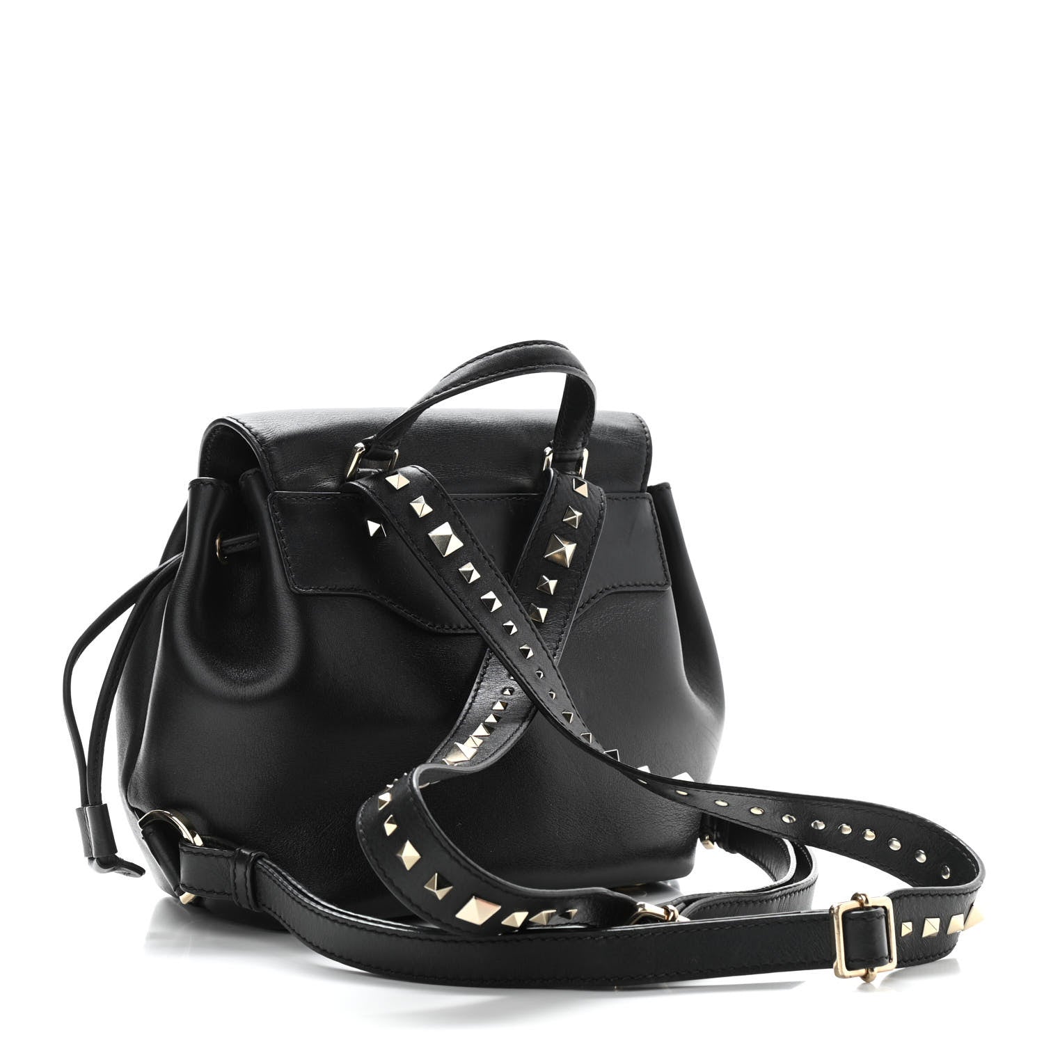 Valentino Garavani Vitello Rockstud Demilune Backpack Black 2 of 17