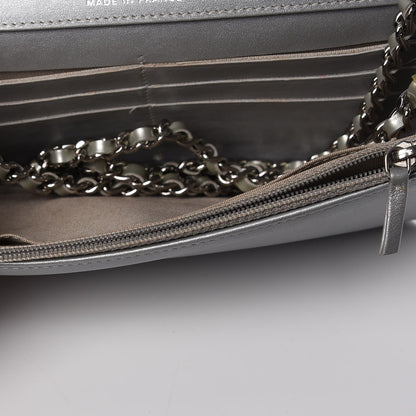 Chanel Patent Strass Wallet On Chain WOC Silver 10 of 13