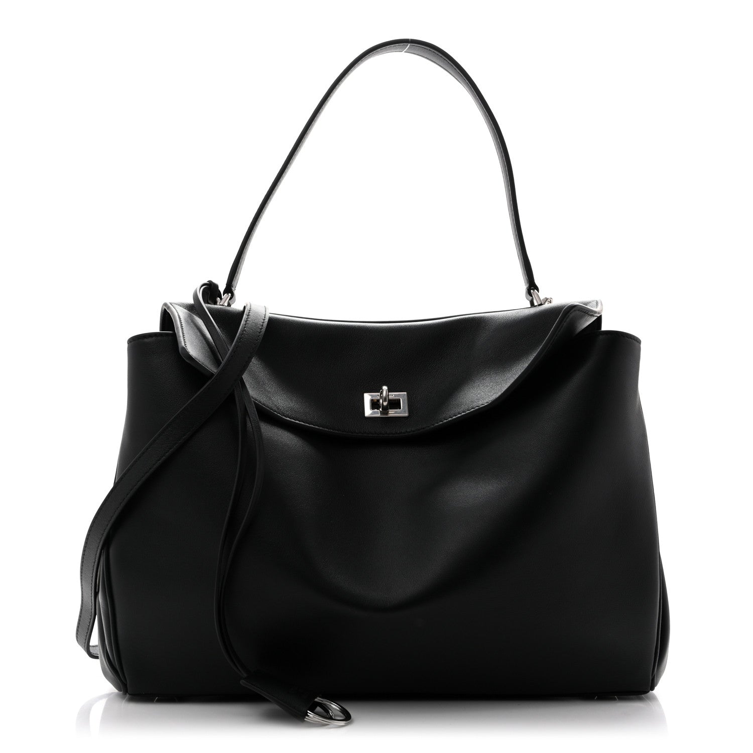 Balenciaga Natural Smooth Calfskin Medium Rodeo Top Handle Handbag Black 1 of 10